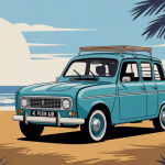 4l plein air voiture de plage vintage française