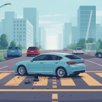 accident voiture garée trottoir illustration urbaine