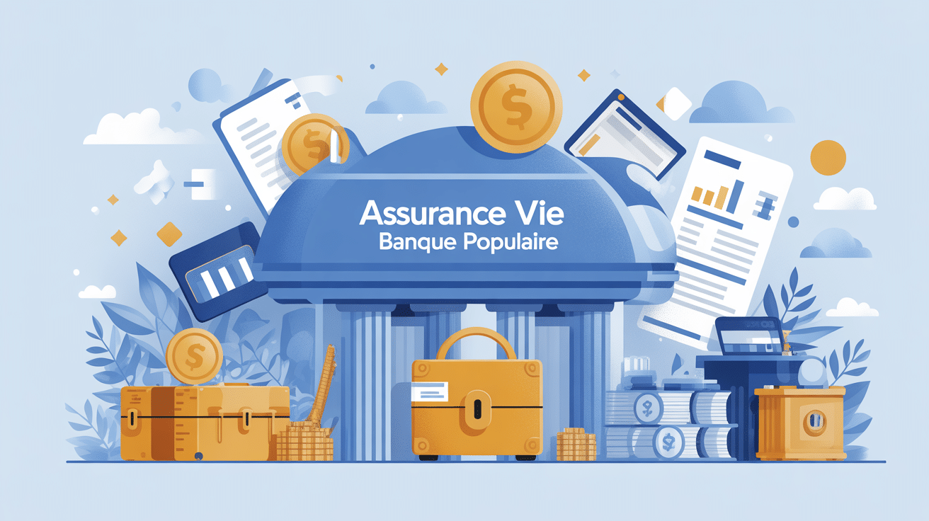 avis assurance vie banque populaire illustration vectorielle banque sécurisée