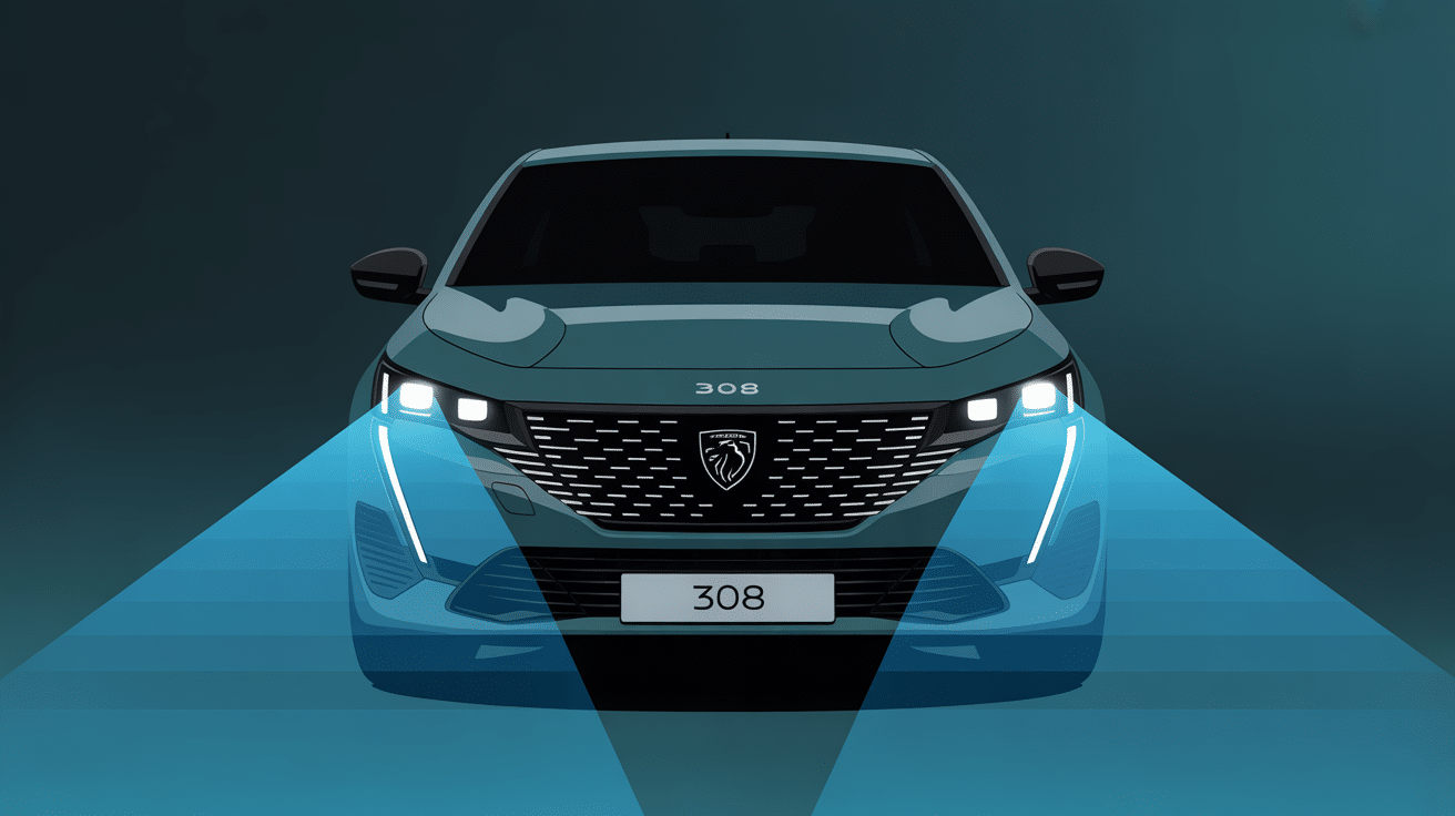 défaut réglage automatique des projecteurs 308 sur Peugeot 308 vue phares