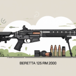 Illustration fusil 125 rm 2000 Beretta sur fond chasse