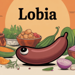 Illustration lobia haricot à œil noir cuisine épices