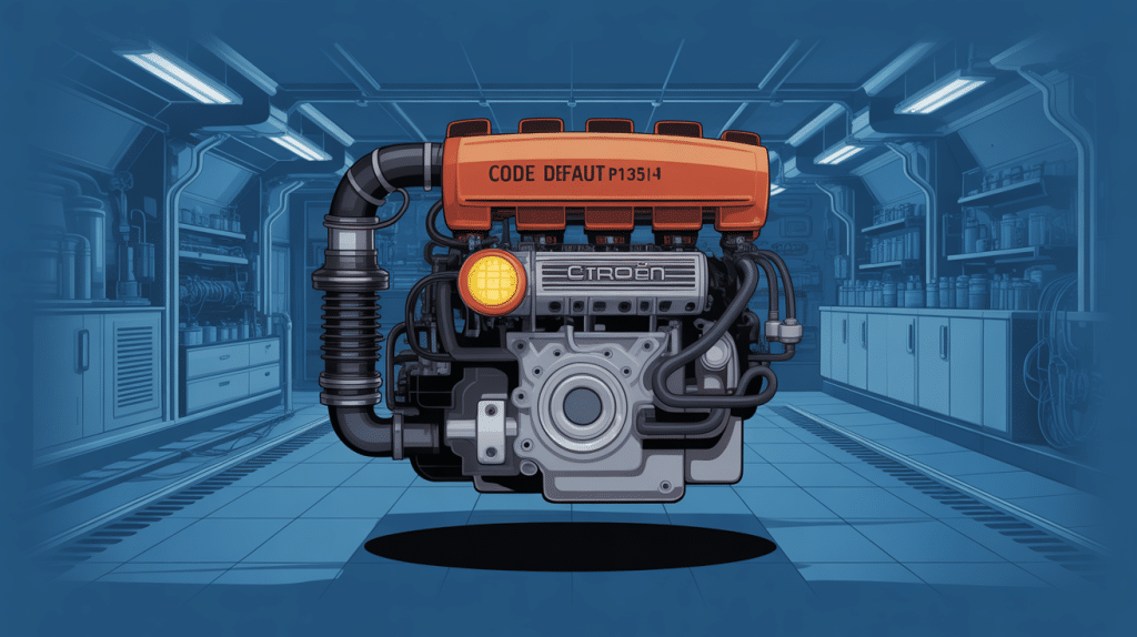 Schéma moteur Citroën avec circuit de préchauffage et voyant P1351