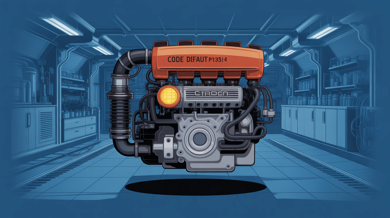 Schéma moteur Citroën avec circuit de préchauffage et voyant P1351