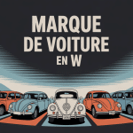 Panorama des marques de voiture en w en illustration vectorielle