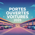 illustration portes ouvertes voitures ce week-end 2024 ambiance festive