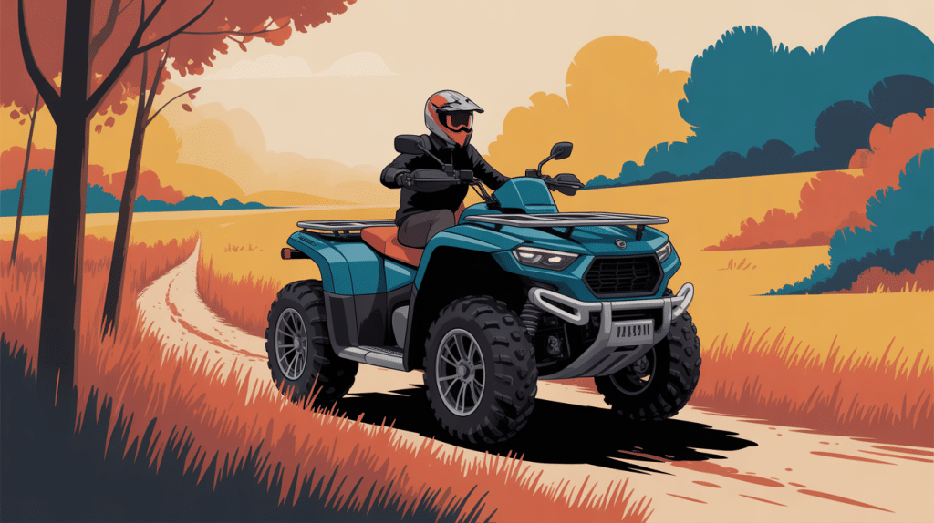 Quad Hytrack 500 T avis en action sur chemin campagne