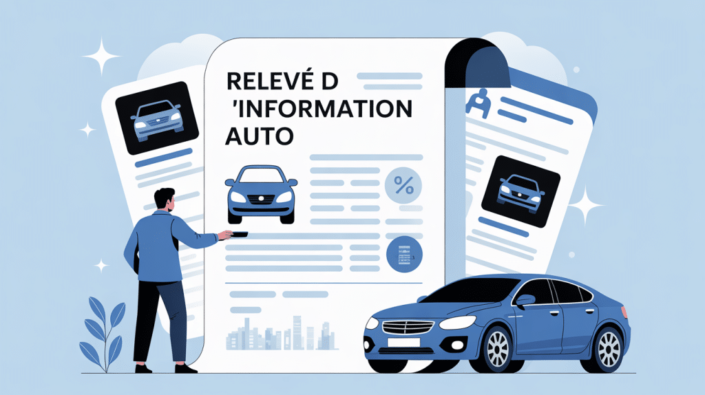 releve d'information auto illustration document assureur