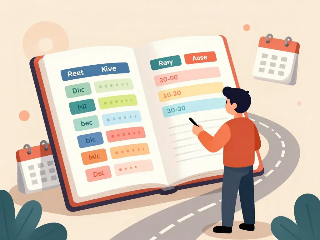 tableau : temps de conduite et de repos, illustration tableau type conducteur