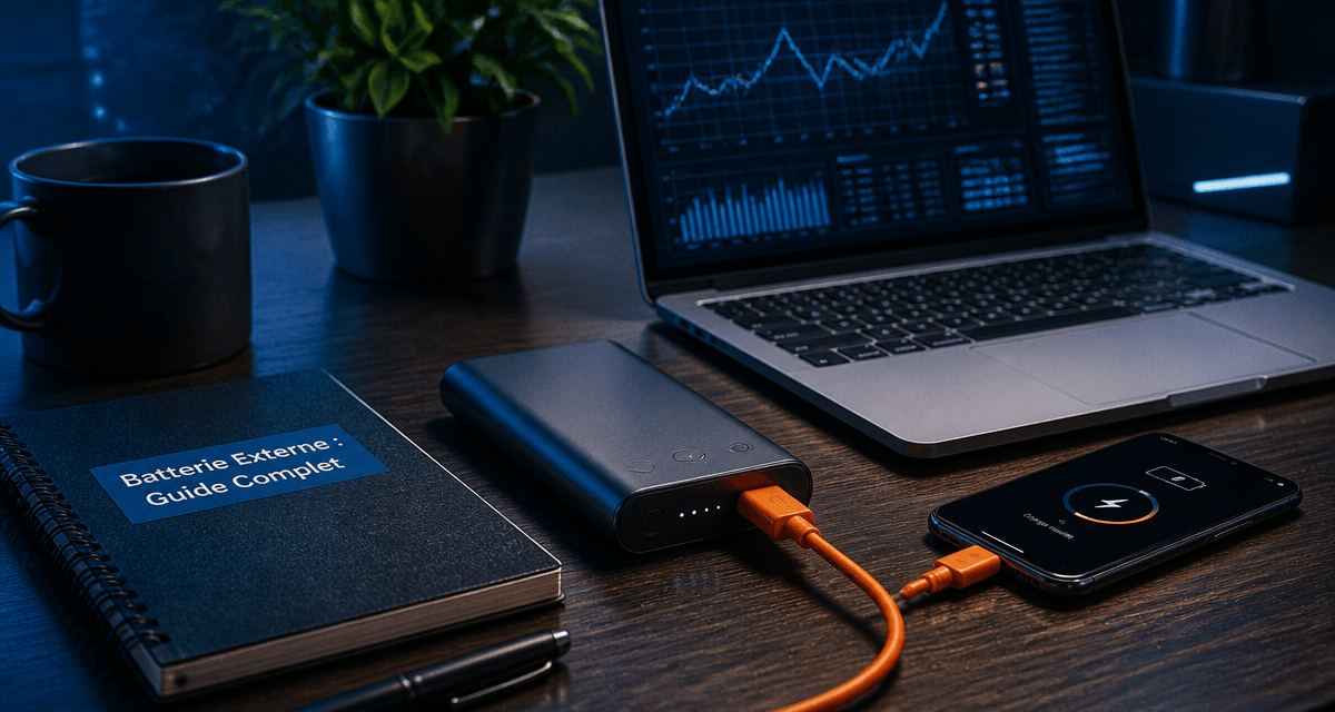 batterie externe comparatif 100 Wh sur bureau moderne