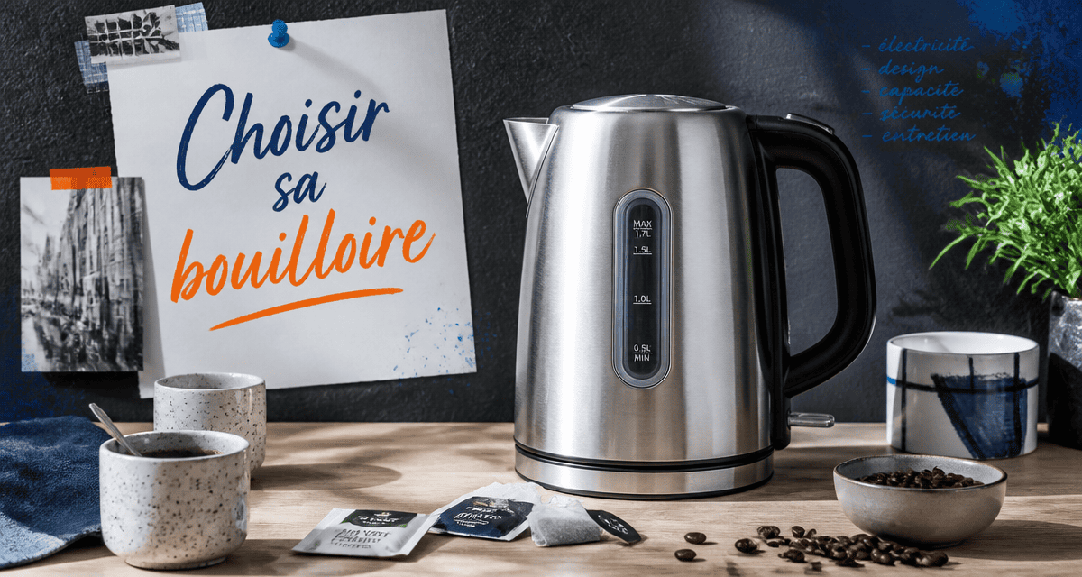comparatif bouilloire électrique inox sur plan de travail