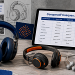 Comparatif casque audio trois modèles sur table
