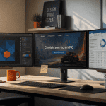 comparatif écran pc trois écrans bureau moderne