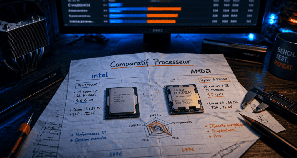 comparatif processeur AMD Intel fiche technique