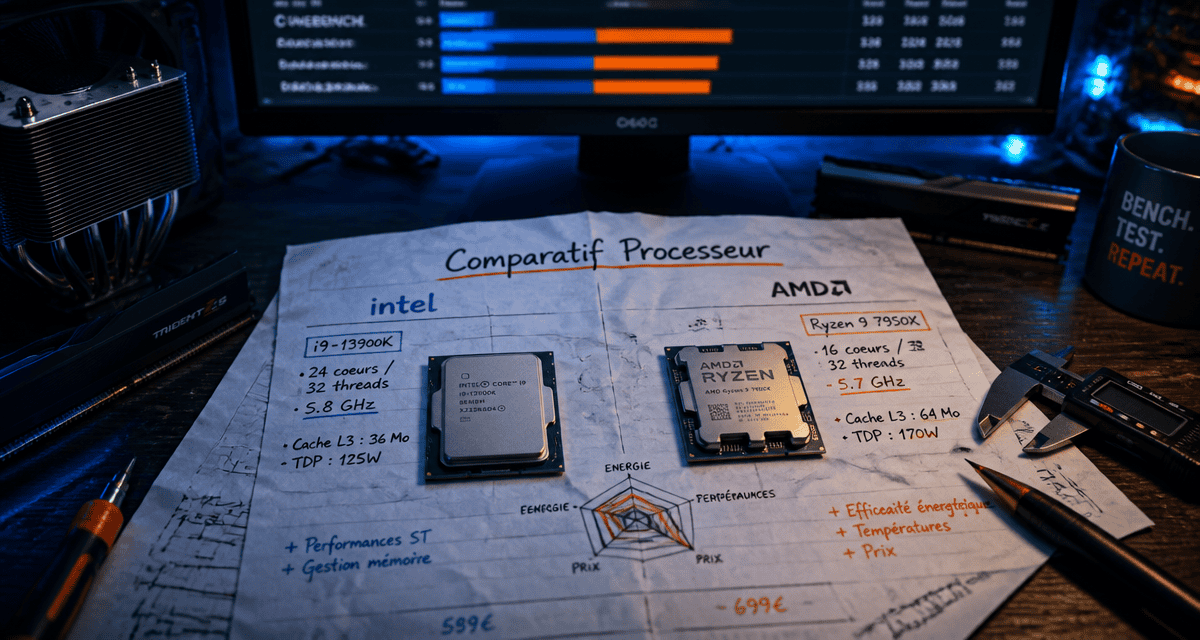 comparatif processeur AMD Intel fiche technique