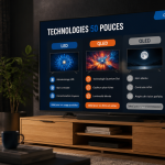 comparatif téléviseur 50 pouces dans salon moderne