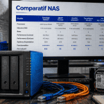 Comparatifs NAS sur bureau moderne