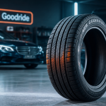 goodride pneu neuf sur sol atelier