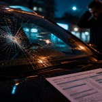 pare brise cassé par un tiers sur voiture