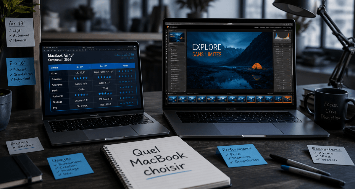 quel macbook choisir air ou pro sur bureau moderne