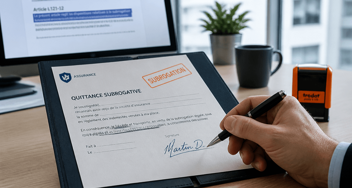 subrogation assurance quittance signature