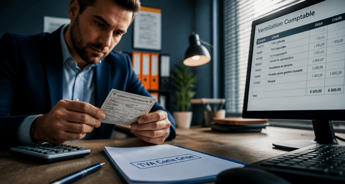 tva carte grise sur bureau comptable