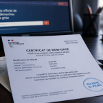 validité de certificat de non gage sur bureau avec clé et carte grise