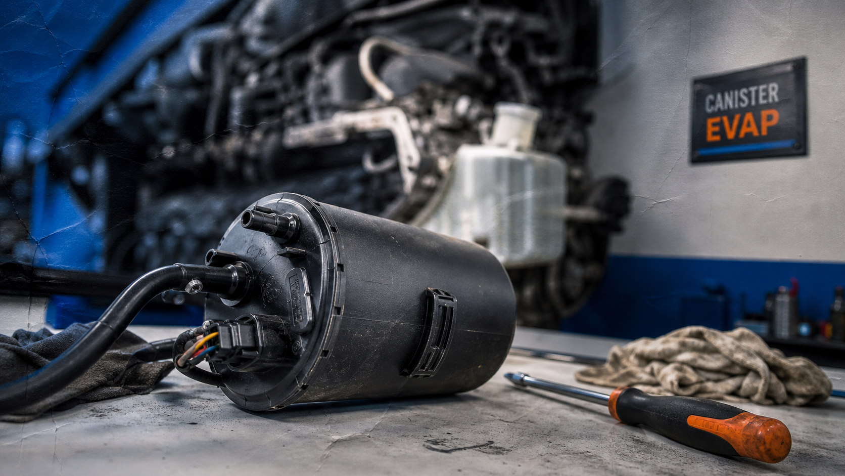 Canister voiture EVAP avec durites et charbon actif, atelier