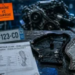 Carter de distribution moteur et plaque immatriculation : chaine ou courroie