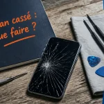 comment reparer un ecran de telephone cassé sur plan de travail avec outils
