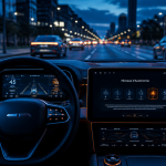 Conduite autonome intérieur voiture moderne