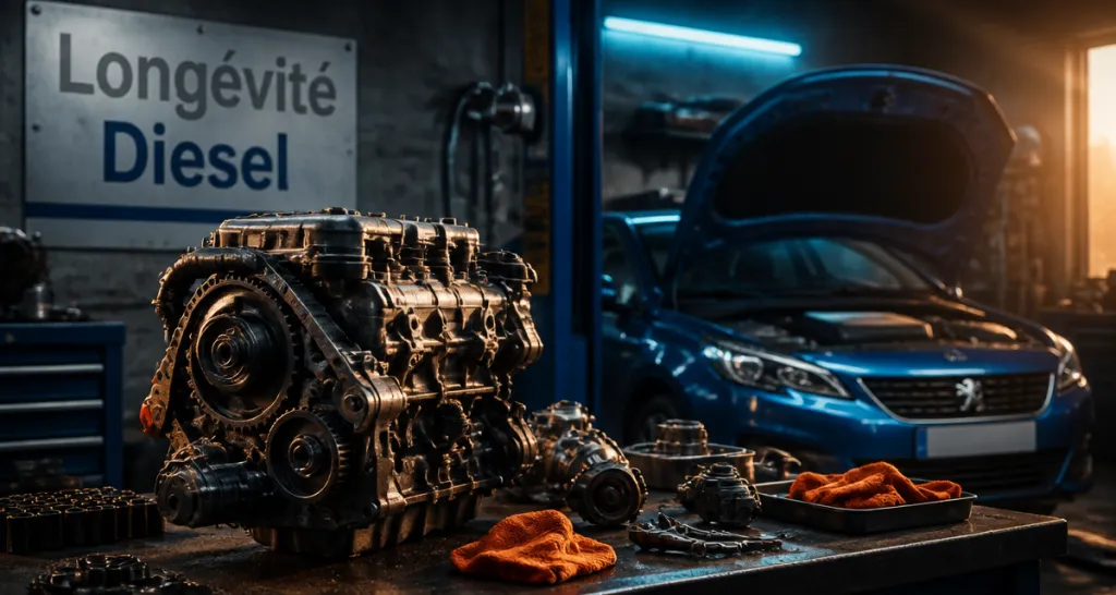durée de vie moteur diesel sur établi en garage