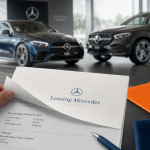 Leasing voiture Mercedes, signature contrat dans showroom