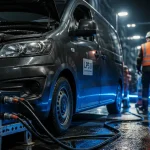 Véhicule de service avec boîtier batterie lithium LPS II et balisage LED LPS Automotive