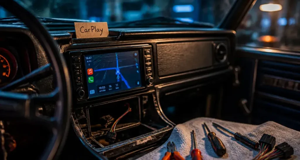 Meilleur autoradio CarPlay pour votre véhicule : console centrale en vue