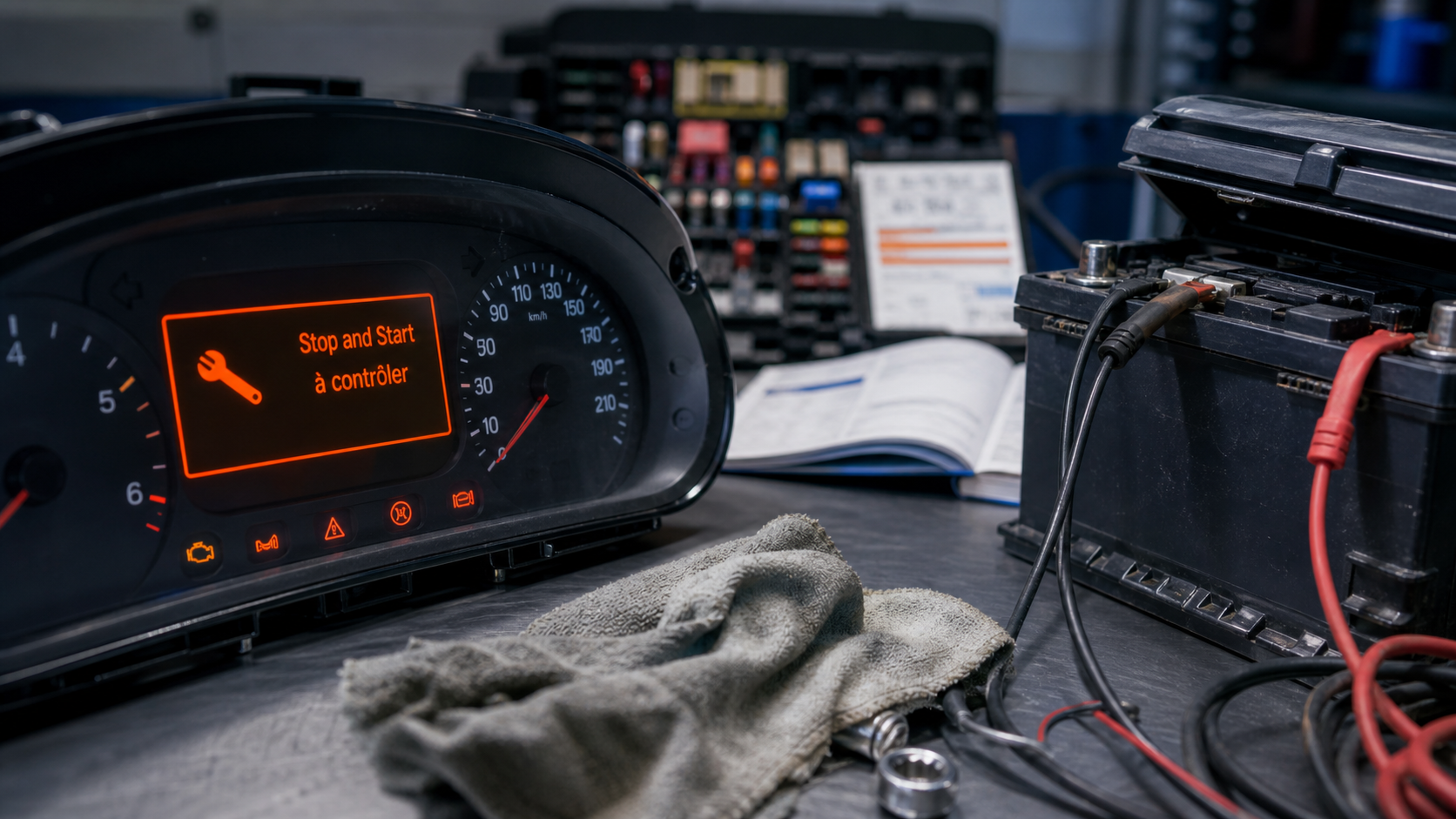 Stop and start à contrôler renault : message tableau de bord, fusible batterie