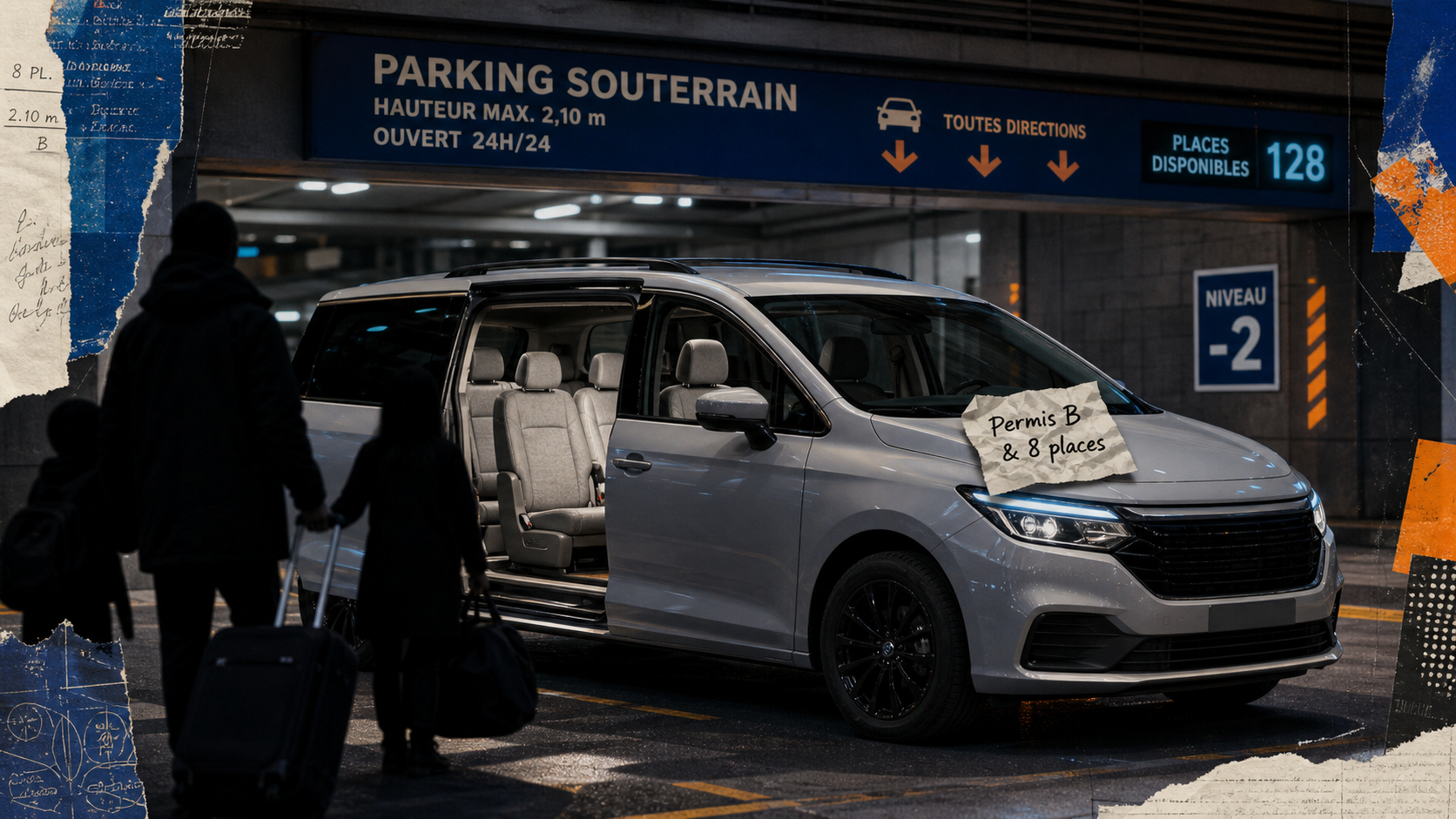 Voiture 8 places : modèle familial, grand coffre, 8 passagers