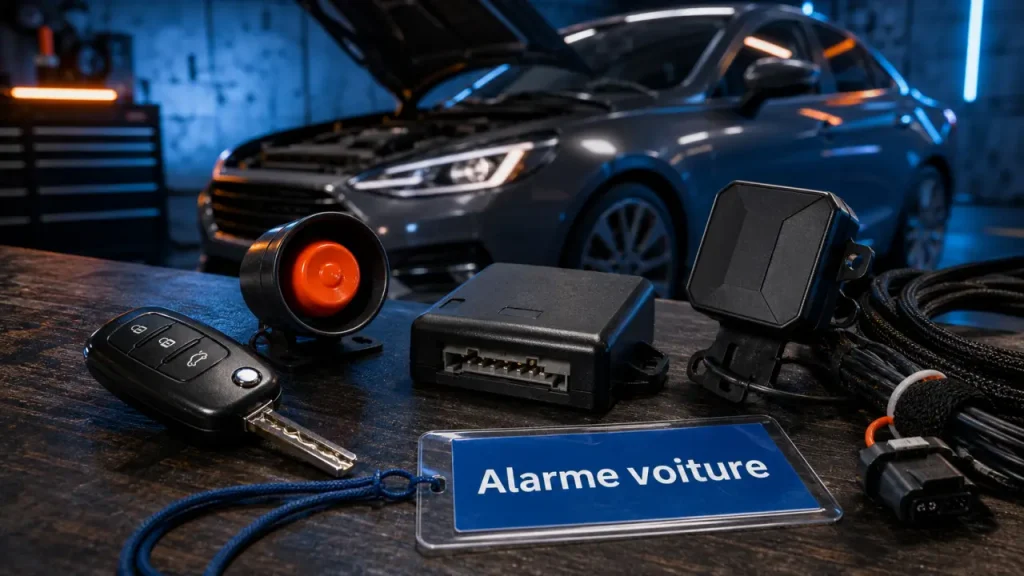 Alarme voiture : clé et sirène, traceur GPS et CAN bus