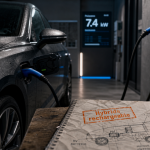 Comment se recharge une voiture hybride : voiture branchée sur borne type 2