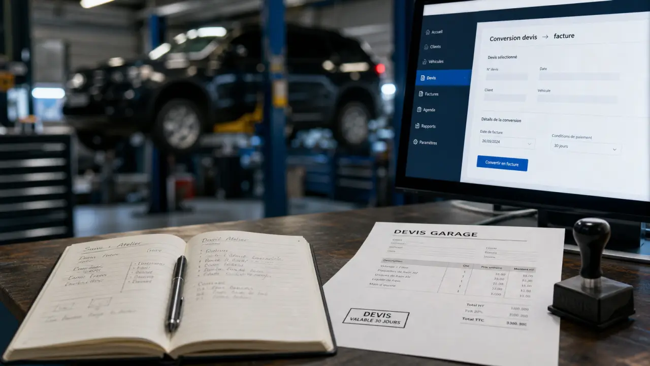 Logiciel devis garage : devis et relances pour l’atelier auto