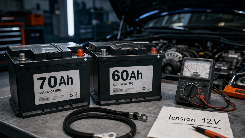 Peut on mettre une batterie 70ah au lieu de 60ah : même tension et vérifications à faire
