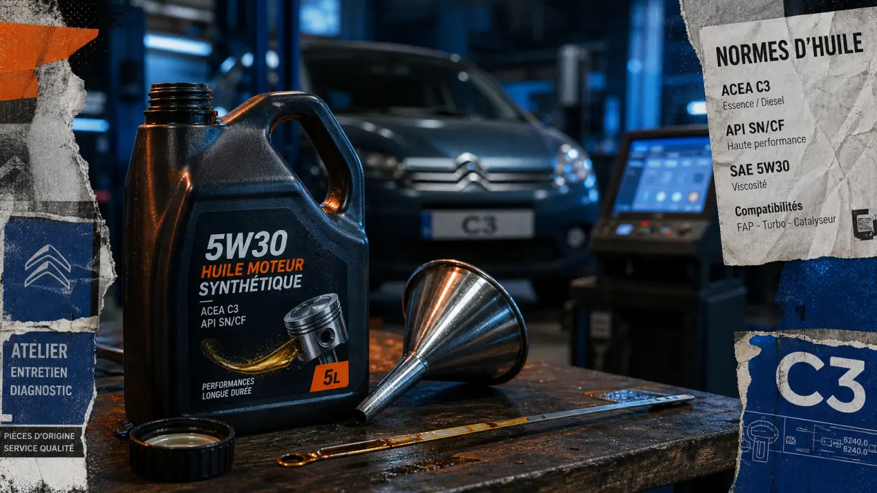 quelle huile moteur citroën c3 essence 1.2 puretech : huile 5W30 normes PSA