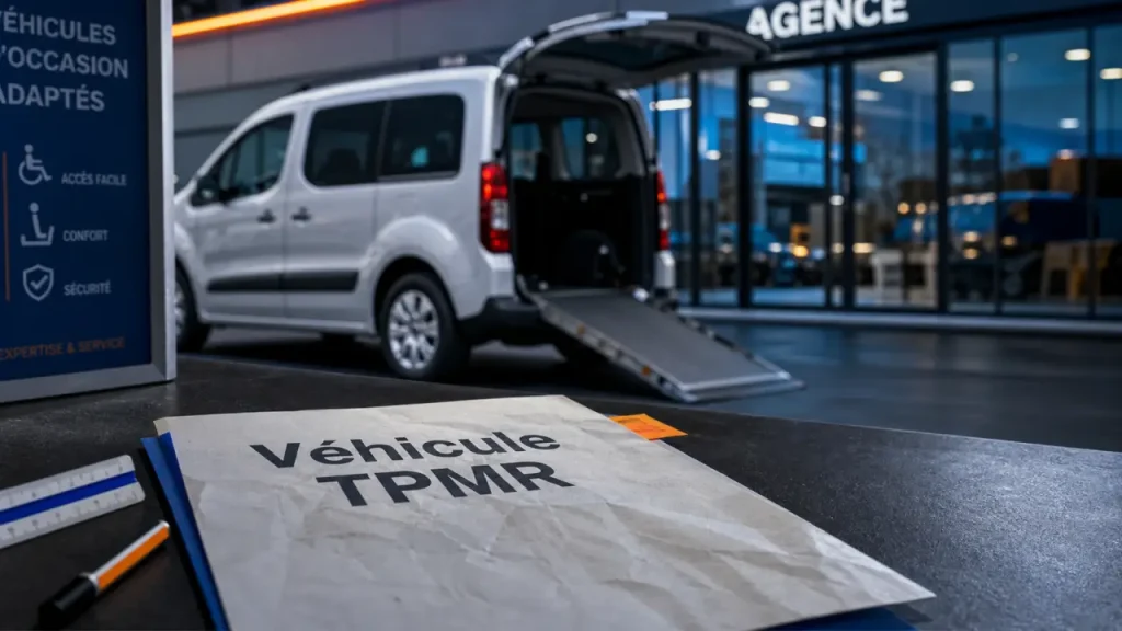 Véhicules TPMR d’occasion : vérifier la capacité fauteuil, la garantie 12 mois et les bons filtres