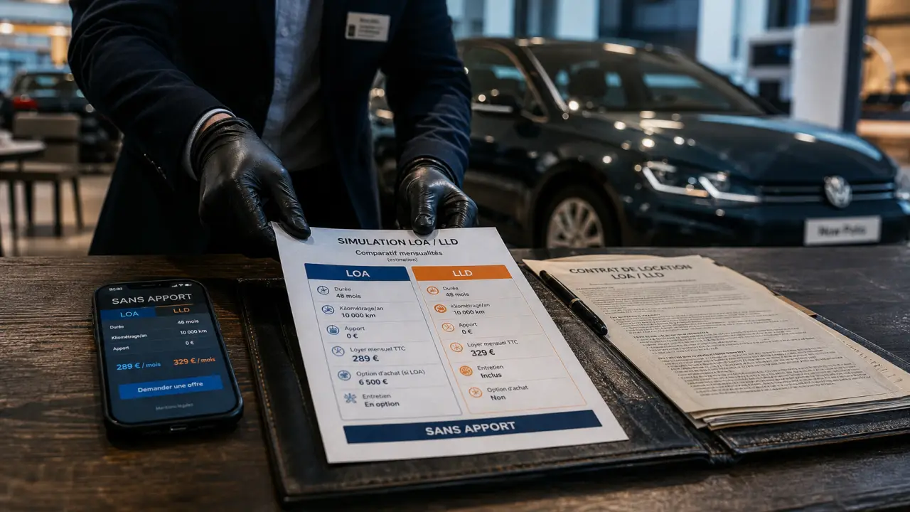 Voiture leasing sans apport Volkswagen : LOA LLD et loyer mensuel
