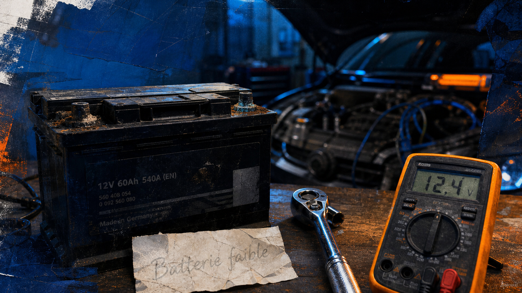 Voiture ne démarre pas mais radio fonctionne : batterie 12,4 V