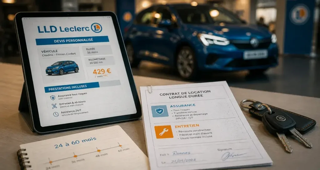 LLD Leclerc : 300€ par mois pour une citadine et les 5 points de vigilance avant de signer