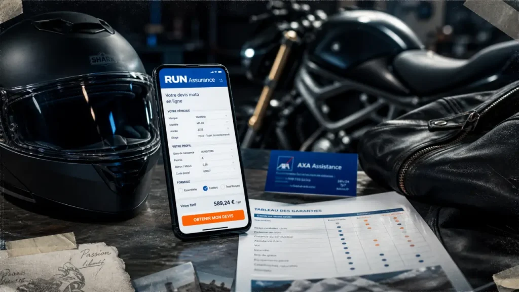 RUN Assurance moto : 5 formules pour choisir entre tiers, options et assistance 24/7