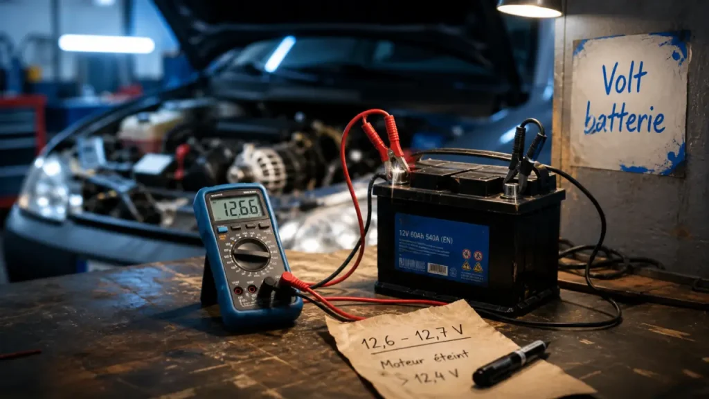 12,6 V au repos, 14,7 V moteur tournant : les bons volts d’une batterie de voiture