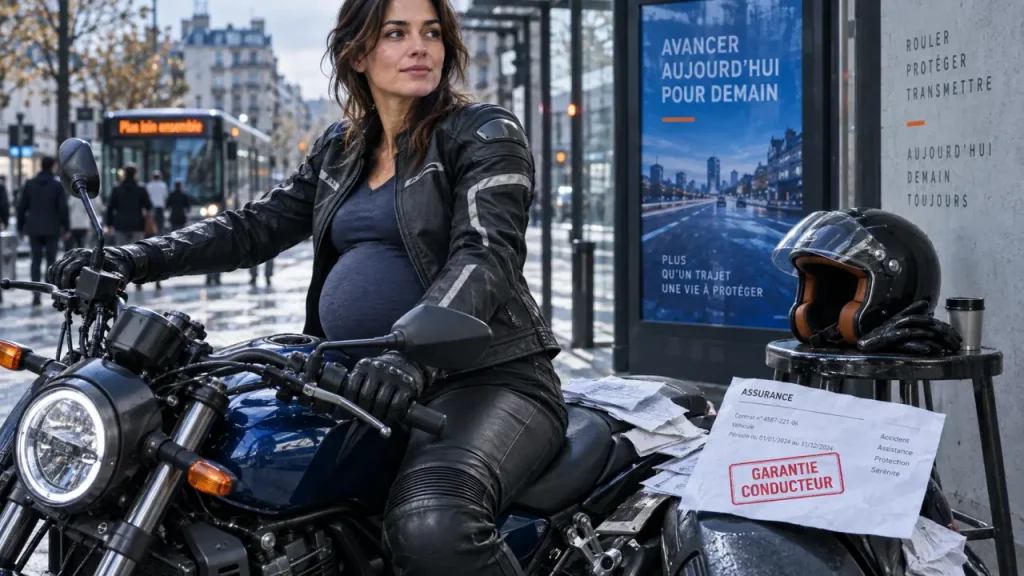 Assurance moto et grossesse : le contrat reste valide, mais la chute change la donne