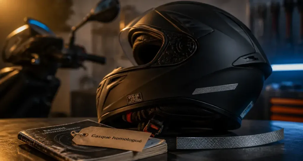 Casque non attaché à moto : l&rsquo;oubli qui coûte 135 € et 3 points